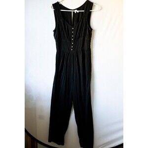 MUDD Black jumpsuit L womens goth witchy tank Y2K